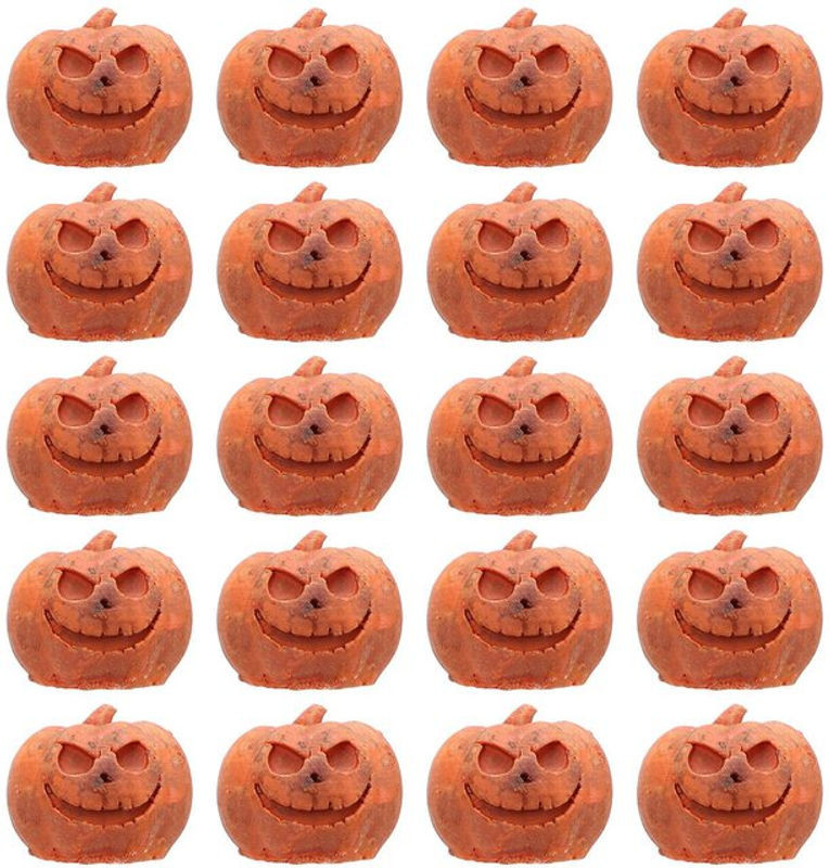 20 Stück Miniatur Kürbis-Figuren aus Kunstharz in Orange von OutsideWorld für Halloween und Herbst Dekorationen - Bild 1