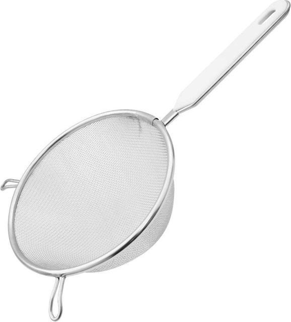 Fackelmann Sieb aus Edelstahl und Kunststoff, Silber/Weiß, Durchmesser: 16 cm - Bild 1
