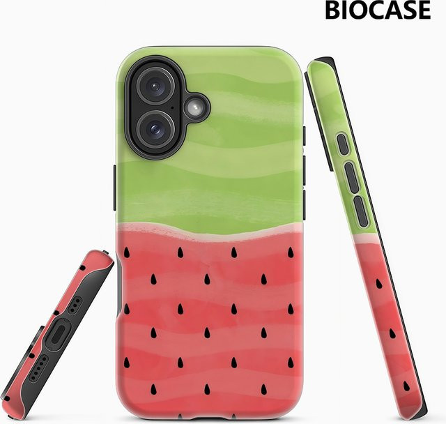 Handyhülle mit Watermelon Slice Design für Apple iPhone 11 bis iPhone 17 Pro Max Plus, doppelschichtige Rückseite, mehrfarbig - Bild 1