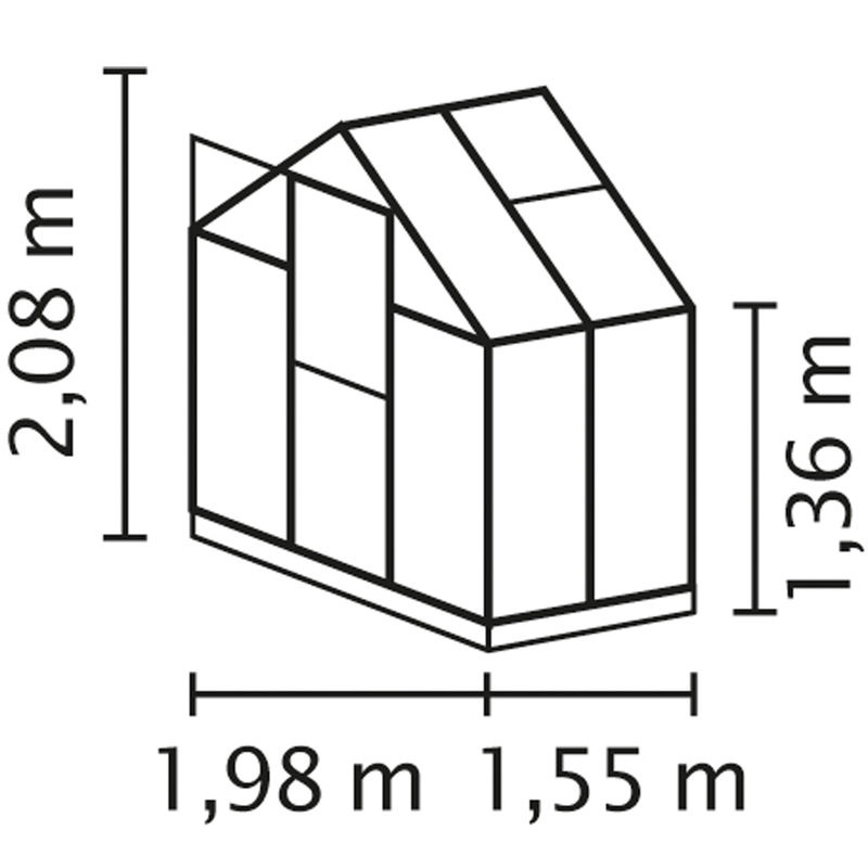 Vitavia Gewächshaus Eos 3100 aus Aluminium mit 3,1 m² Fläche und 6 mm HKP - Bild 2