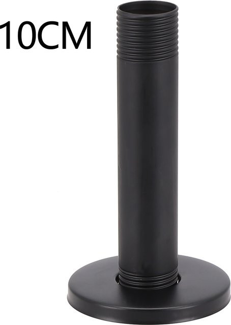 VIBRATITE Duschkopfverlängerung für die Deckenmontage mit Flansch in Schwarz, Länge: 10 cm, G1/2-Anschluss - Bild 1