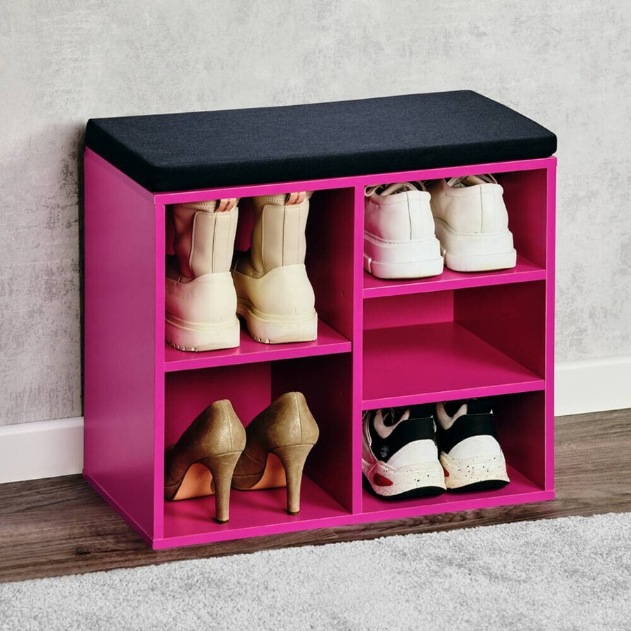 Kesper Schuhregal aus Spanplatte in Pink, B/H/T: 51,5 x 48 x 29,5 cm - Bild 2