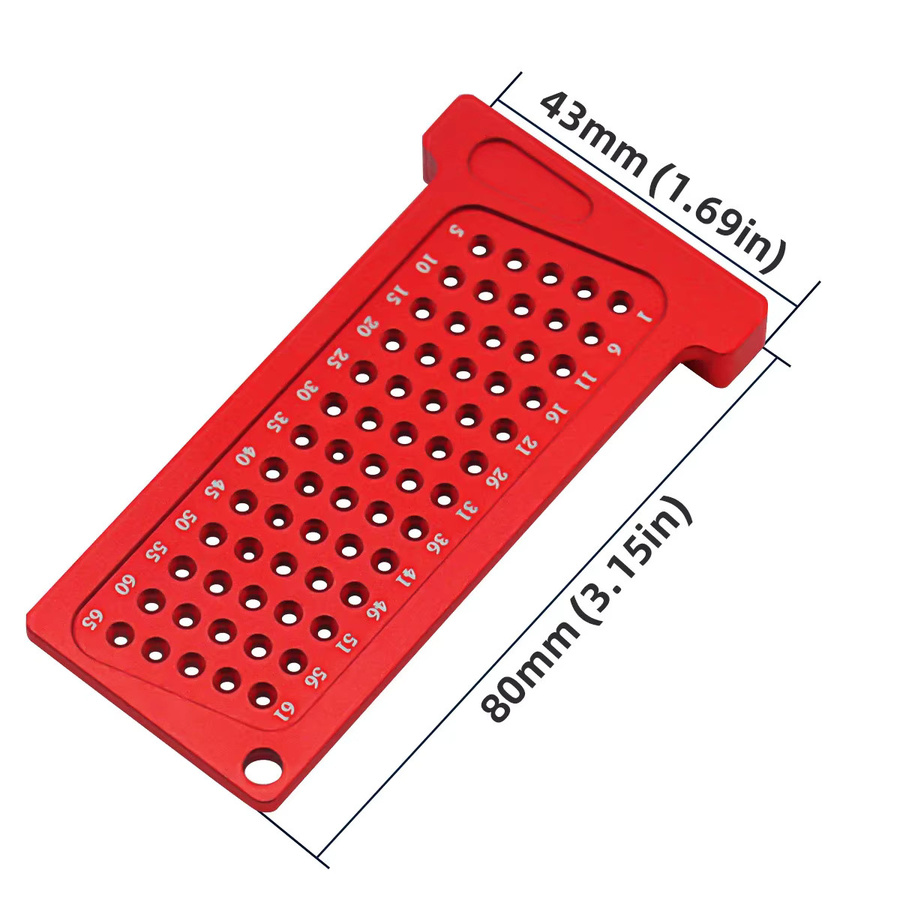 FNICEL T-Quadrat Winkelmesser für Holzbearbeitung in Rot mit metrischer und imperialer Skala zur Markierung und Zeichnung - Bild 2