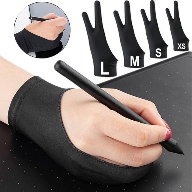 Anti-Touch Malhandschuhe für iPad und Tablet in Schwarz zur Vermeidung von Verschmutzungen beim digitalen Zeichnen und Arbeiten am Touchscreen - Bild 1