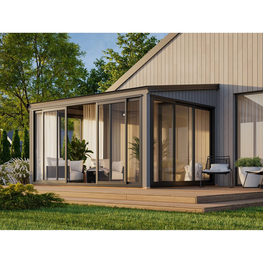 Palmako Holz-Gartenhaus Lumi Slide mit Pultdach in Grau, B/T: 420 x 297 cm - Bild 2