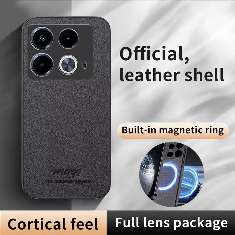 Luxus Leder Magnet Schutzhülle für Infinix Note 40 Hot 40 Pro 40i Funken 20 20c 20 Pro GT 20 Pro mit Wireless Charging Unterstützung in Blau - Bild 2