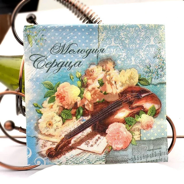 GUANYAO Bedruckte Servietten mit floralem Muster in Blau und Grün, 20 Stück, Breite: 33 cm - Bild 1