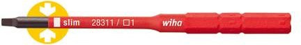 Wiha slimBit electric Wechselbit Robertson Vierkant #1, 75 mm, Rot - Bild 1