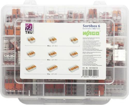 WAGO WA-741-644 Verbindungsklemmen-Sortiment orange, 105 Stück, für flexible Leiter 0,14-4mm² und starre Leiter 0,2-4mm² - Bild 1