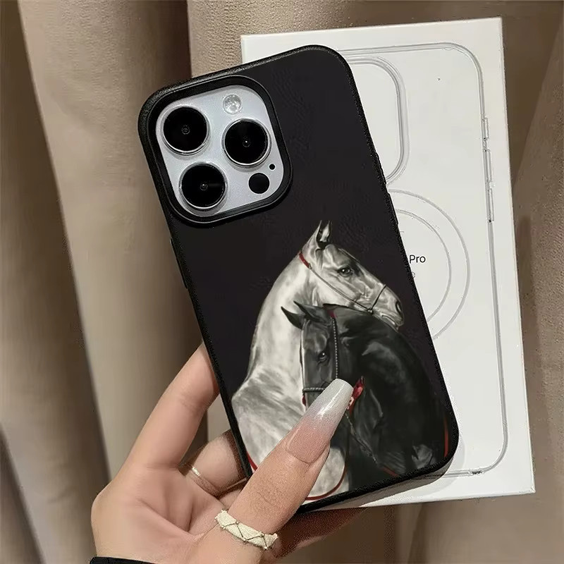 Silikon Handyhülle mit Pferdemuster für dein Apple iPhone 11 bis 17 Pro Max und Air/Plus Modelle - Bild 2