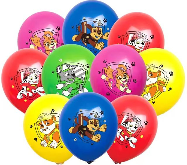 Paw Patrol Ballon Set mit 10 bunten Latex Ballons für Kinder Geburtstagsdeko und Party - Bild 1