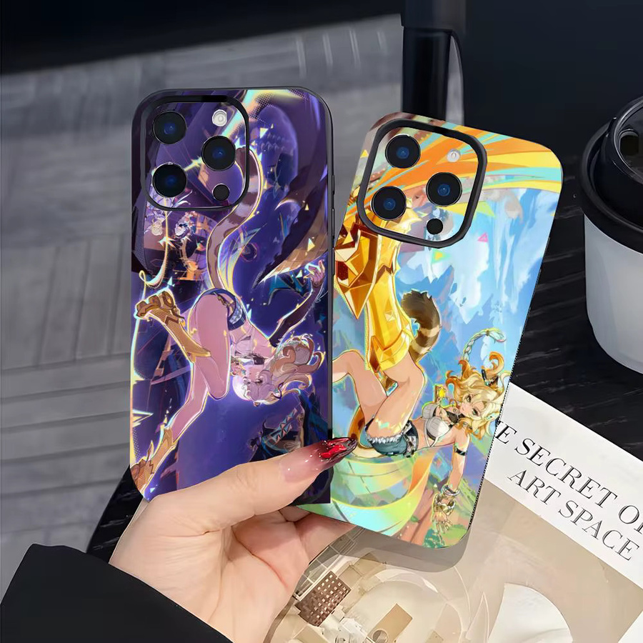 Stoßfeste Handyhülle Genshin Xilonen in Schwarz Matt für iPhone 17, 16, 15 und 14 Pro Max - Bild 3
