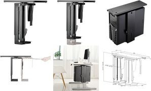 LogiLink System-Montageklammer aus Stahl in Schwarz zur Untertischmontage - Bild 1