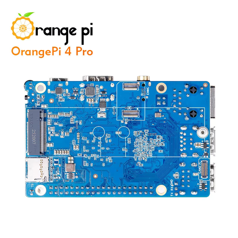 Orange Pi 4 Pro Single Board Computer mit LPDDR5 RAM, Gigabit Ethernet, 3 Tops NPU, M.2 M-Key Slot und Dual Kamera MIPI CSI Schnittstellen in Blau - Bild 2