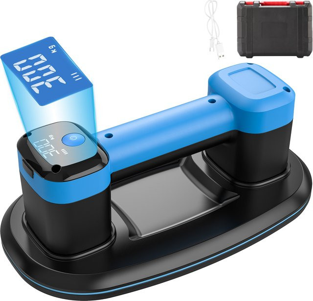 Betuyoo Elektrischer Vakuum-Saugnapf in Blau mit 3600 mAh Akku für bis zu 300 kg Traglast als robustes Heber-Werkzeug für Glas, Fliesen, Granit, Stein und Holz - Bild 1