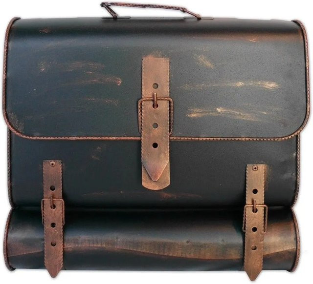 HMF Briefkasten 505-20 Antik in Kupfer und Schwarz, B/T/H: 36 x 41 x 85 cm - Bild 1