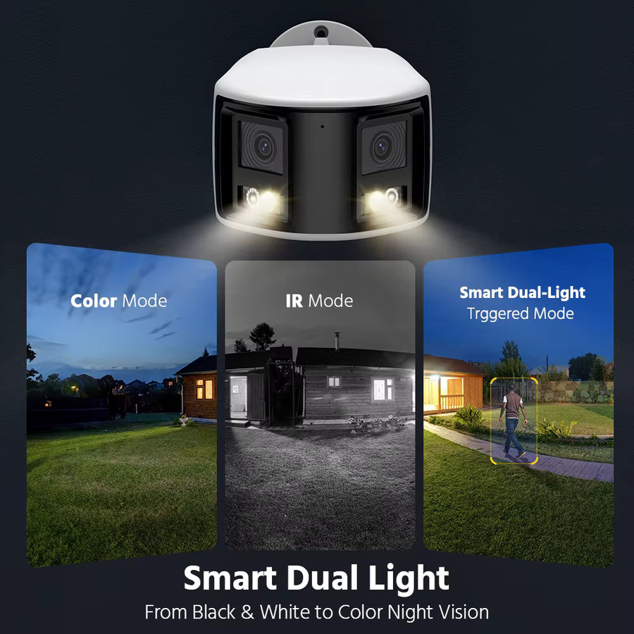 ANNKE Smart Home Dual Lens Outdoor PoE Kamera mit 8MP 4K Auflösung, 180 Grad Weitwinkel und KI-Personenerkennung, Weiß - Bild 3