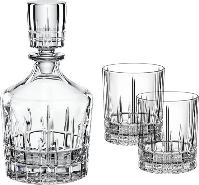 Spiegelau Perfect Whisky Set mit 3 transparenten Tumbler-Gläsern in geometrischem Design - Bild 1