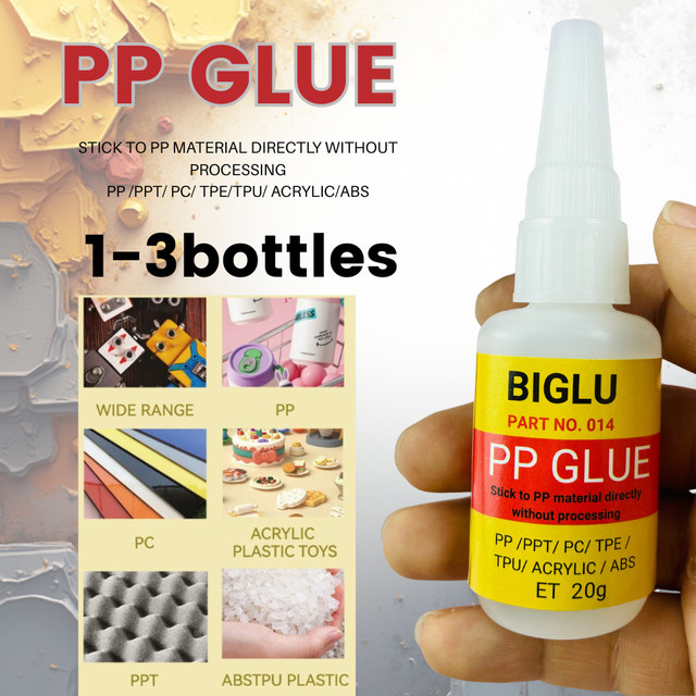 BIGLU Sekundenkleber für Polypropylen (PP) und Kunststoffe, transparent, 20 g - Bild 1