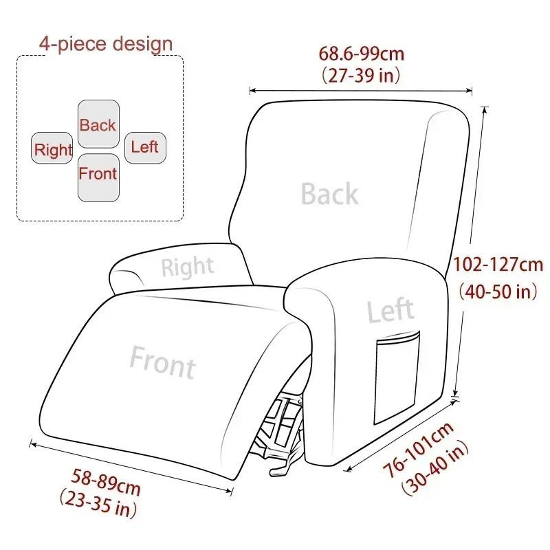 Yiran Bag Recliner Sofabezüge mit Blätter Jacquard-Muster, elastische und wasserabweisende Sesselbezüge aus Polyester für 1/2/3 Sitzer - Bild 2