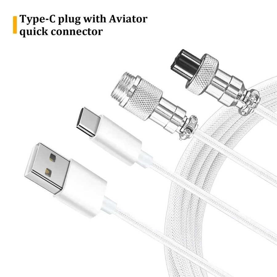 Aviator Spiralkabel mit USB-C Anschluss für mechanische Gaming-Tastaturen in Lila - Bild 2