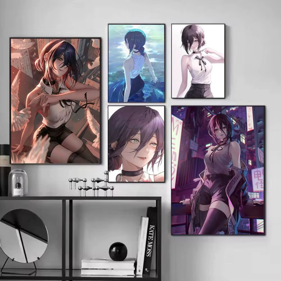 Anime Chainsaw Man Reze Poster Wandaufkleber Bilibili Dekoration Mehrfarbig - Bild 2