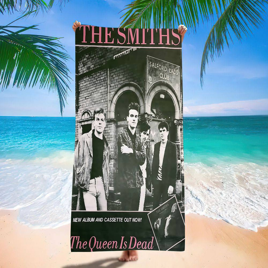 Ka Chen Muda Mikrofaser Strandtuch mit Indie Rock Band Print, weiß/mehrfarbig, B: 40 cm, H: 60 cm - Bild 1