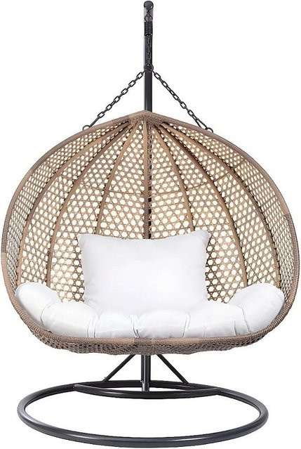 Vente-unique Hängesessel Vahina aus Polyrattan in Beige, Höhe: 130 cm - Bild 1