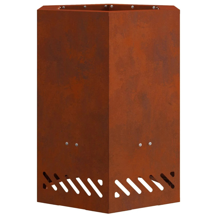vidaXL Rauchfreier Feuerkorb aus Stahl in Braun mit Doppelwand-Luftzufuhr und Sekundärverbrennung, B/T/H: 38 x 38 x 51 cm - Bild 2