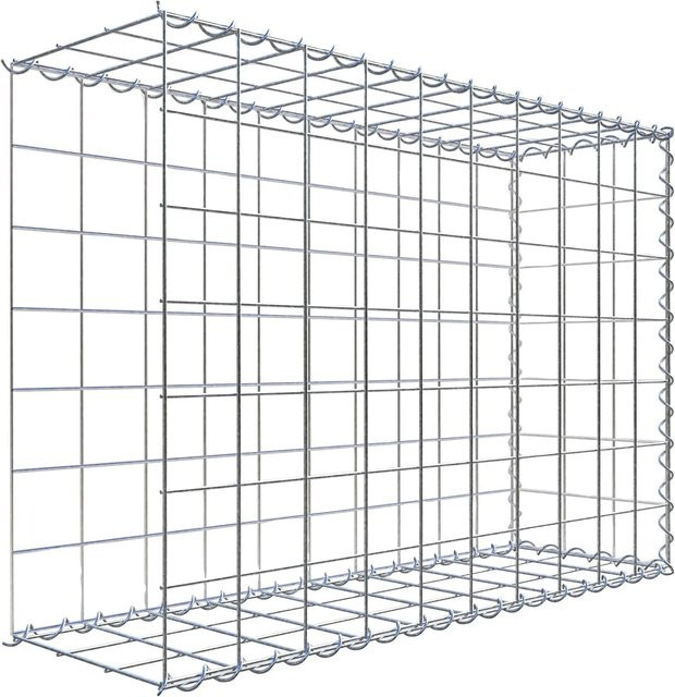 Gabiona Anbaukorb Typ 2 aus Stahl, Silbergrau, B/H/T: 100 x 70 x 30 cm, Maschenweite 10 x 10 cm - Bild 1