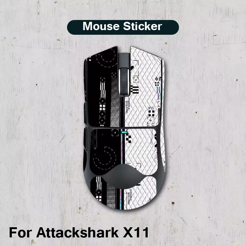 Anti-Rutsch-Aufkleber für Attack Shark X11 Maus in Schwarz - Bild 1