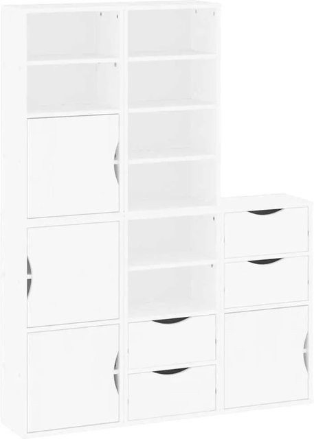 5er-Set vidaXL Beistellschränke ODDA aus Massivholz Kiefer in Weiß, B/T/H: 40 x 24 x 79 cm - Bild 1
