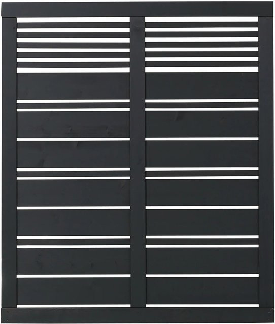 Plus Sichtschutzzaun Silence aus Nadelholz in Schwarz, B/H: 120 x 140 cm - Bild 1