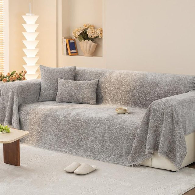 Universeller Chenille Sofabezug mit Kissen von Super Six, B/B: 180 x 130 cm - Bild 1