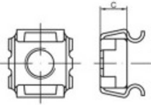 TOOLCRAFT Käfigmuttern M4 aus Stahl, galvanisch verzinkt, Silber, 1000 Stück - Bild 1