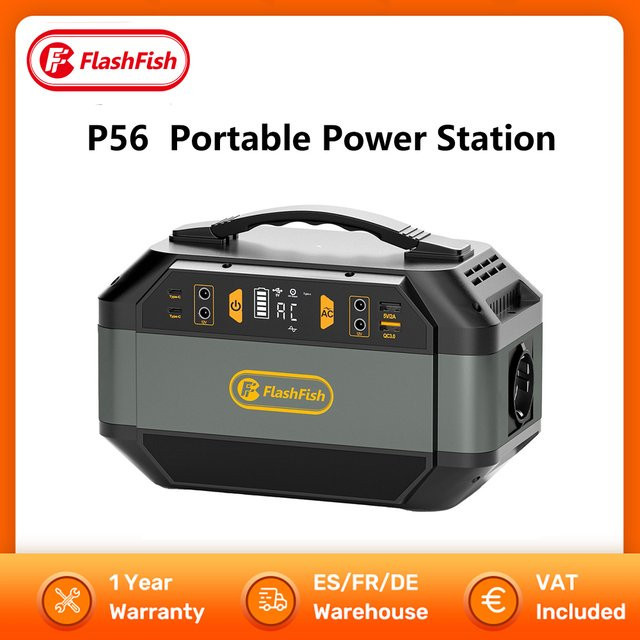 Flashfish P56 Tragbares Kraftwerk 288,6 Wh Akku Solargenerator mit 330 W AC-Ausgang und 600 W Spitze sowie 9 Ausgängen für Camping - Bild 1