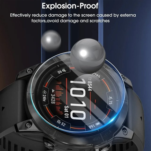 Displayschutzfolie gehärtetes Glas für Garmin Fenix 8, 43/47/51 mm, transparent - Bild 1