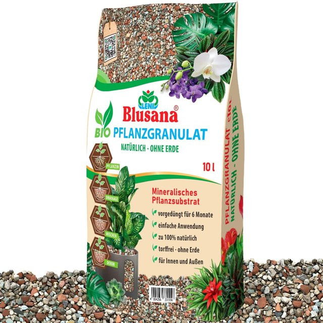 Blusana Mineralisches Pflanzsubstrat vorgedüngt feine Körnung 2-5 mm, 10 kg - Bild 1
