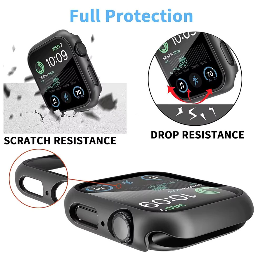 Schutzhülle mit gehärtetem Bildschirmschutz für Apple Watch Ultra, SE und verschiedene Modelle in Blau - Bild 3