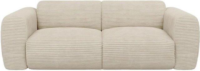 Maison Céphy Sofa Pogni in Beige mit Cord-Bezug und Armlehnen, Breite: 205 cm - Bild 1