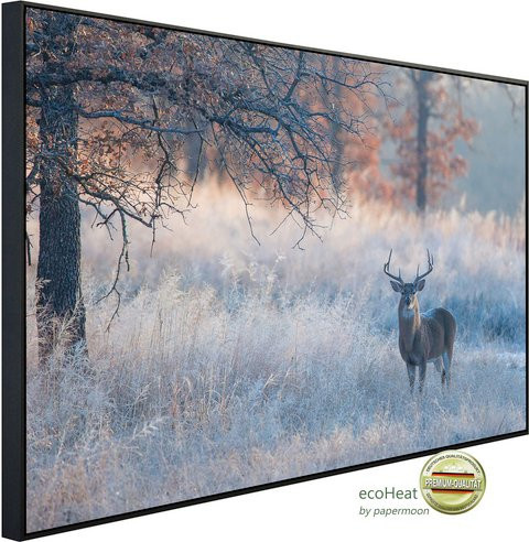 papermoon EcoHeat Infrarotheizung Hirsch in Landschaft mit Matt-Effekt in Bunt, App-Steuerung und Überhitzungsschutz - Bild 1