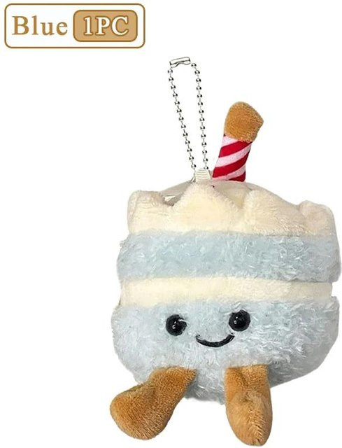 Linyi toy Niedlicher Plüschkuchen Schlüsselanhänger, weiß - Bild 1