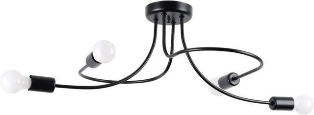 Sollux Lighting Kronleuchter Levar in Schwarz aus Stahl im industriellen Design mit E27 Fassung - Bild 1