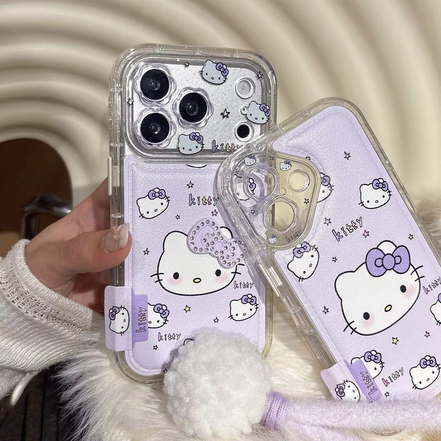 Sanrio Hello Kitty Handyhülle mit Schleife für Apple iPhone 17 16 15 14 13 Pro Max, Stoßfeste weiche TPU-Hülle im Koreanischen Mode-Stil - Bild 4