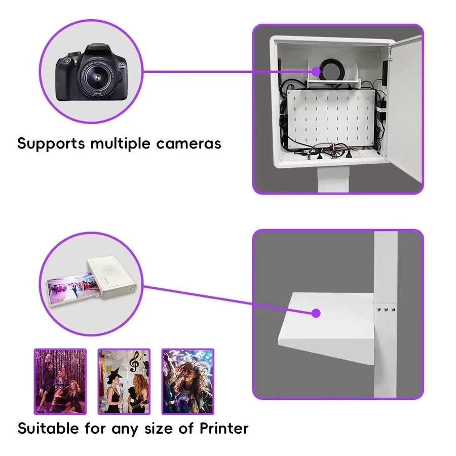 Tragbare DSLR Fotobox mit 15,6 Zoll Touchscreen für Hochzeiten und Veranstaltungen in Schwarz oder Weiß - Bild 3