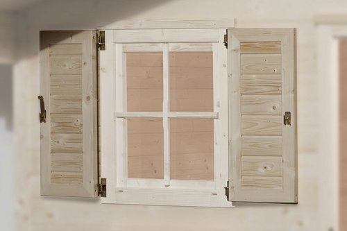 WEKA Fensterladen für Gartenhäuser aus Holz in Beige, 2-teilig - Bild 2