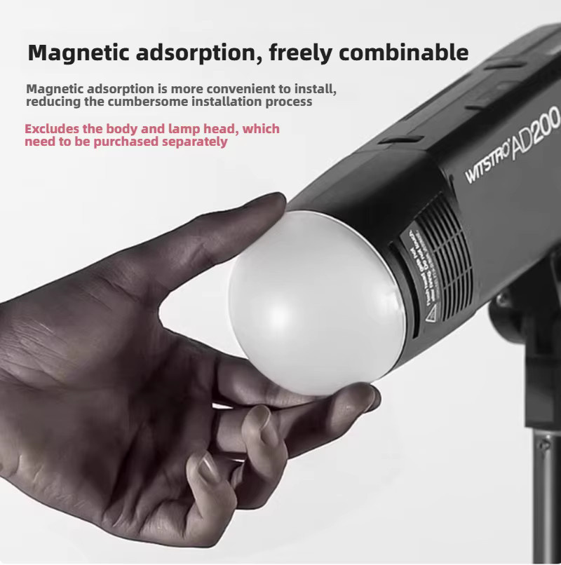Godox AK-R11 Universelle halbrunde Softbox als magnetischer Blitz-Diffusor für Godox V1 und AD100pro in Weiß und Orange - Bild 2