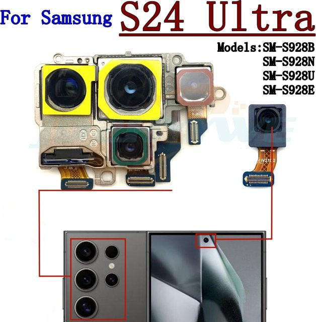 Samsung Kamera Modul Set für S24 Ultra mit Front- und Rückkamera inklusive Flex-Kabel Ersatzteile - Bild 1