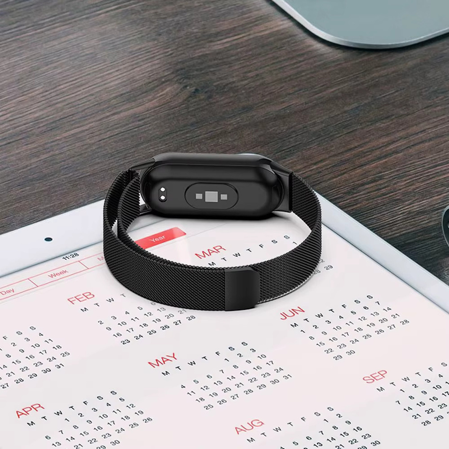 Uhrenarmband Xiaomi Mi Band 8 9, Milanaise, Edelstahl, Schwarz, Unisex - Bild 3