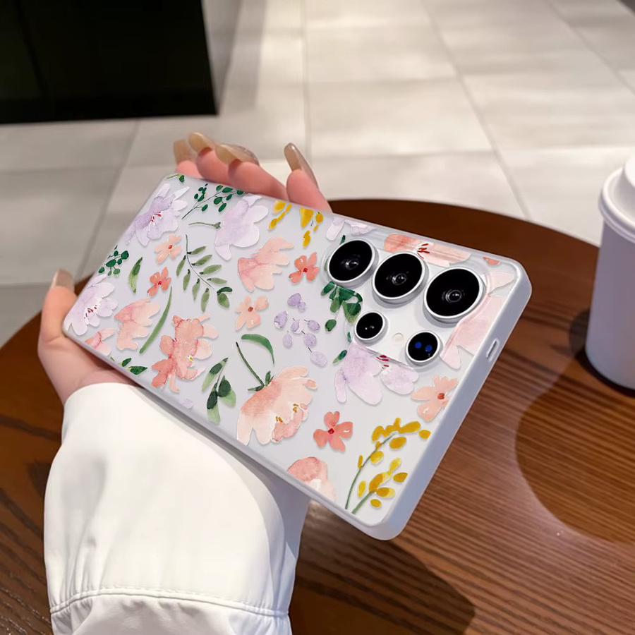Matte Handyhülle mit Blumen-Design für Samsung Galaxy S25 Ultra S24 FE S23 A56 A55 A54 A53 A36 A35 A34 A26 A17 A16 A15 A07 A06 A05s von AKABEILA - Bild 3